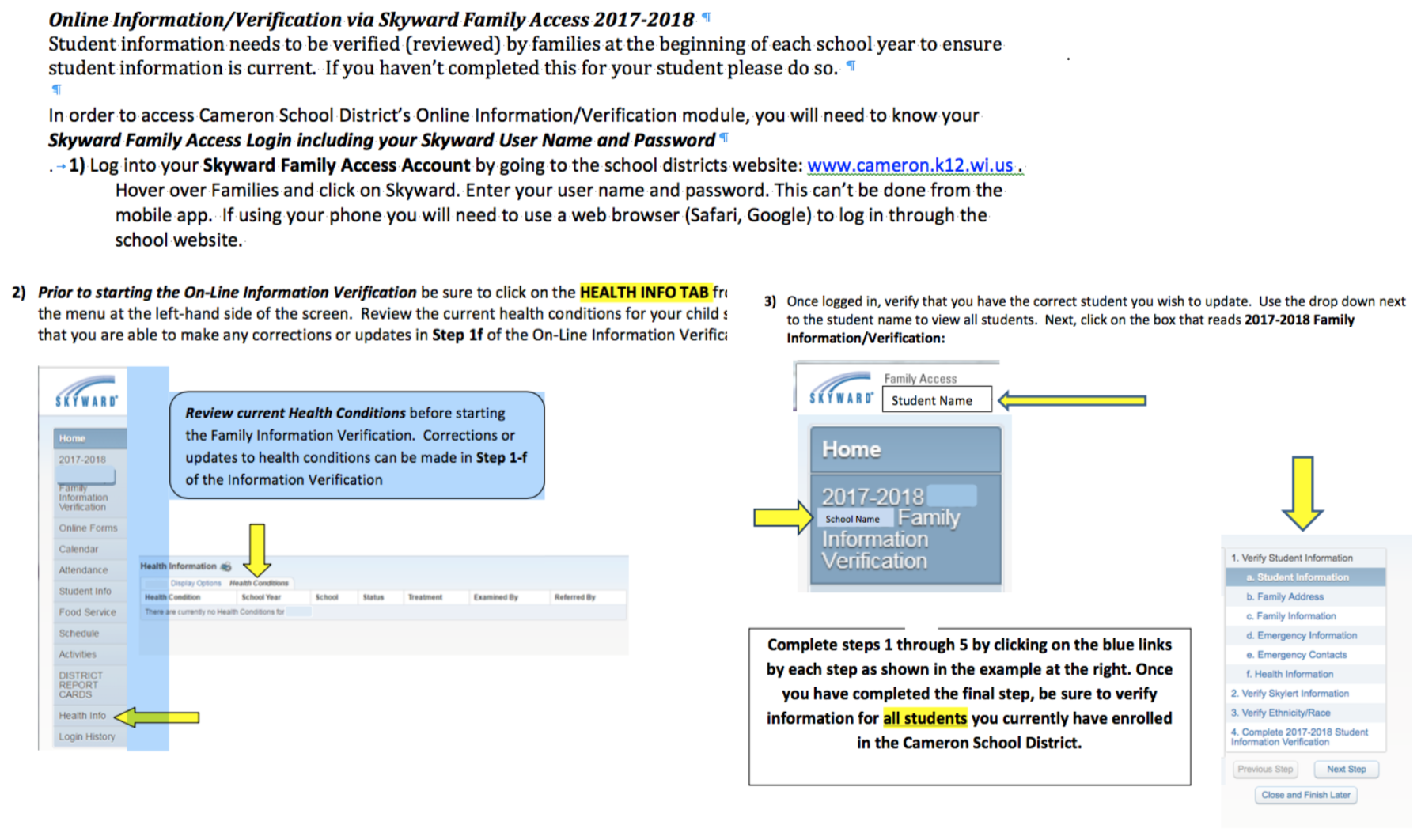 Skyward Info Verification